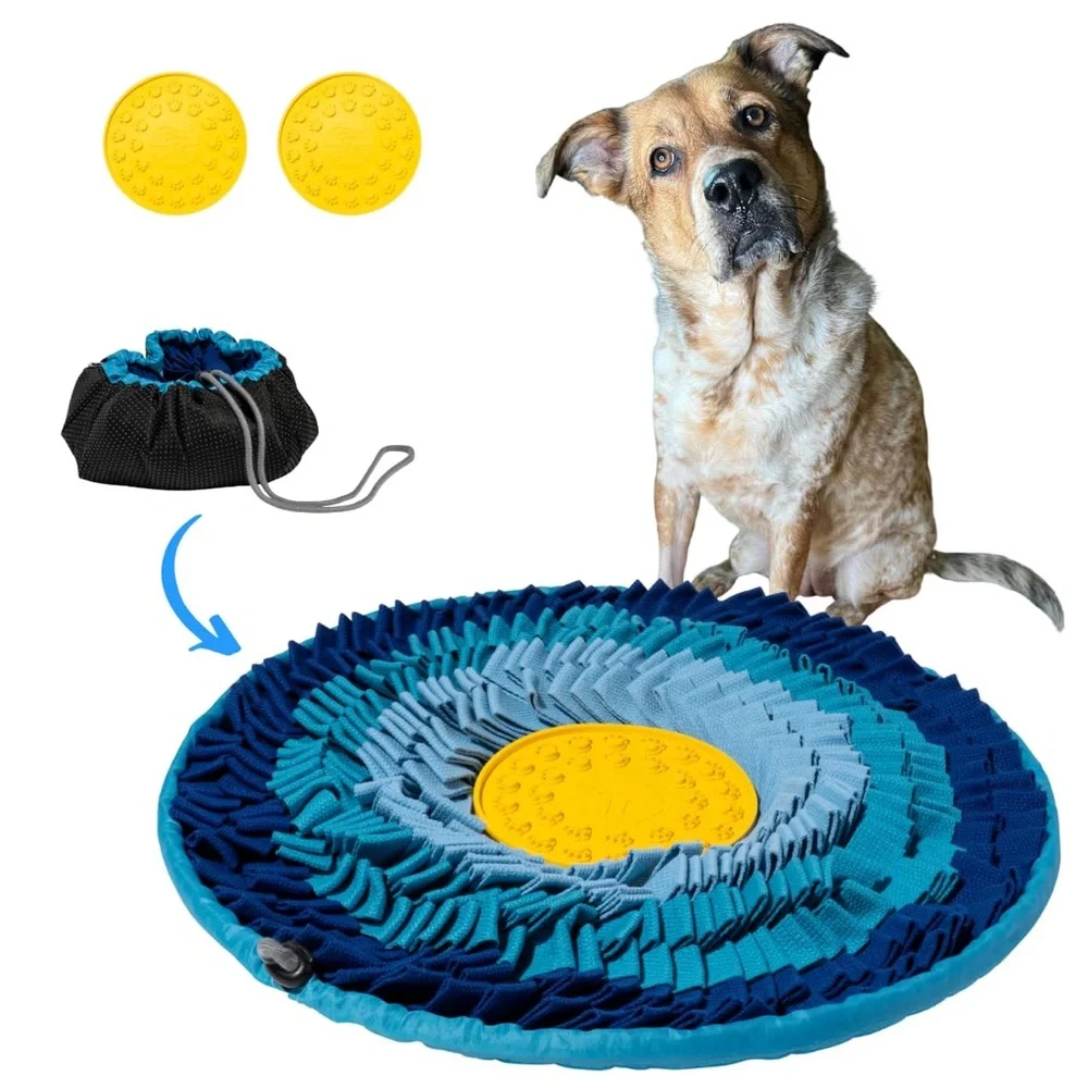 Blue Collapsible Dog Snuffle Mat & Feeder